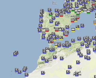 Nieblas, visibilidad y techo de nubes en códigos de colores