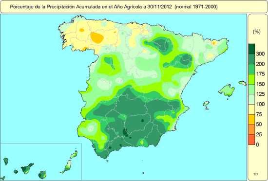 Precipitación otoño 2012 Precipitación otoño 2012