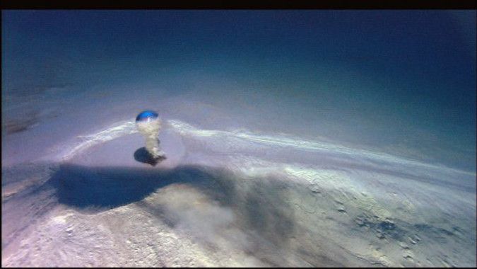 Figura 2.- Volcán de fango submarino emitiendo agua con metano. FUENTE: National Oceanic and Atmospheric Administration (NOAA), EEUU / Sea Research Foundation (SRF) y Ocean Exploration Trust (OET)