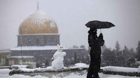 Foto 1: Foto de Jerusalén durante la nevada del 10 de enero de 2013.
