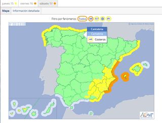 AVISO ESPECIAL de AEMET por temporal de viento, mar y lluvia