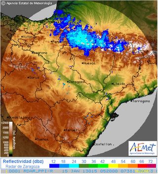 Nevadas y el radar meteorológico: caso del 15 de enero de 2013