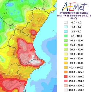 Temporal de Levante en la Comunidad Valenciana: 16-19 diciembre 2016