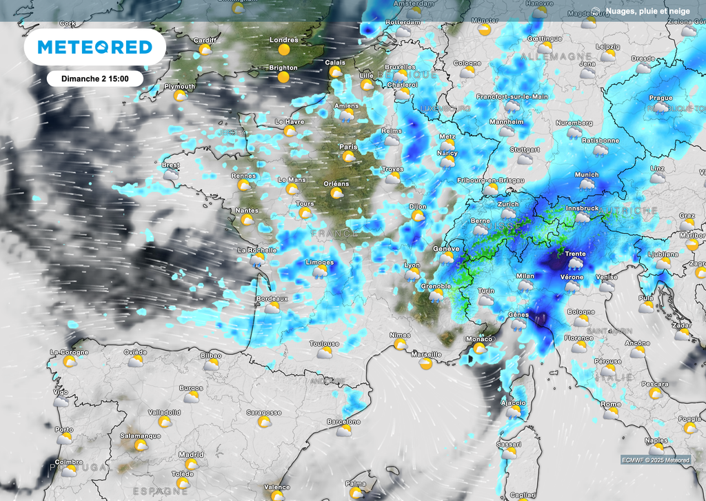 Des orages pourront s'inviter localement sous ces averses.