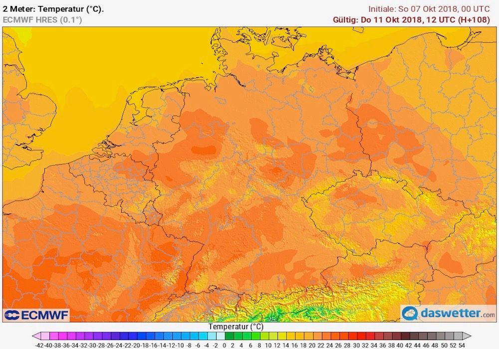 Höchstwerte am Donnerstag