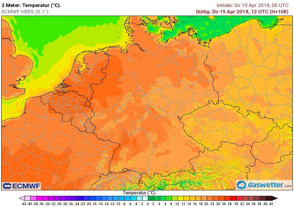 Höchstwerte am Donnerstag
