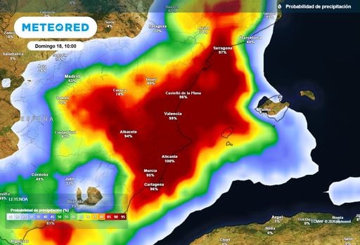 200 l/m2 en los &uacute;ltimos mapas: confirmado en la Comunidad Valenciana un temporal de alto impacto