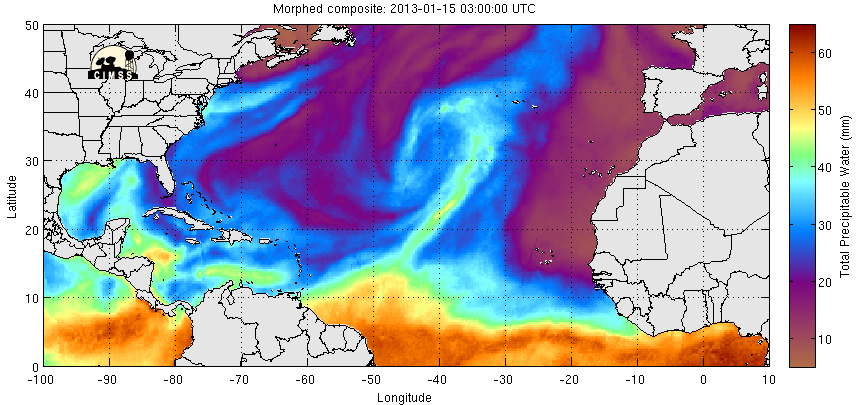 Ciclogénesis atlántica y origen del “agua precipitable”