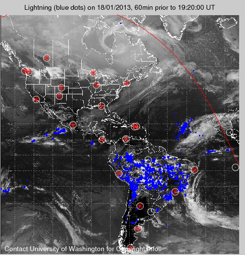 b. Rayos asociados otra ventana geográfica y a la otra megaciclogénesis explosiva b. Rayos asociados otra ventana geográfica y a la otra megaciclogénesis explosiva