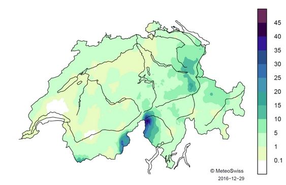 Precipitación para el mes aludido, periodo 1-28 diciembre 2016