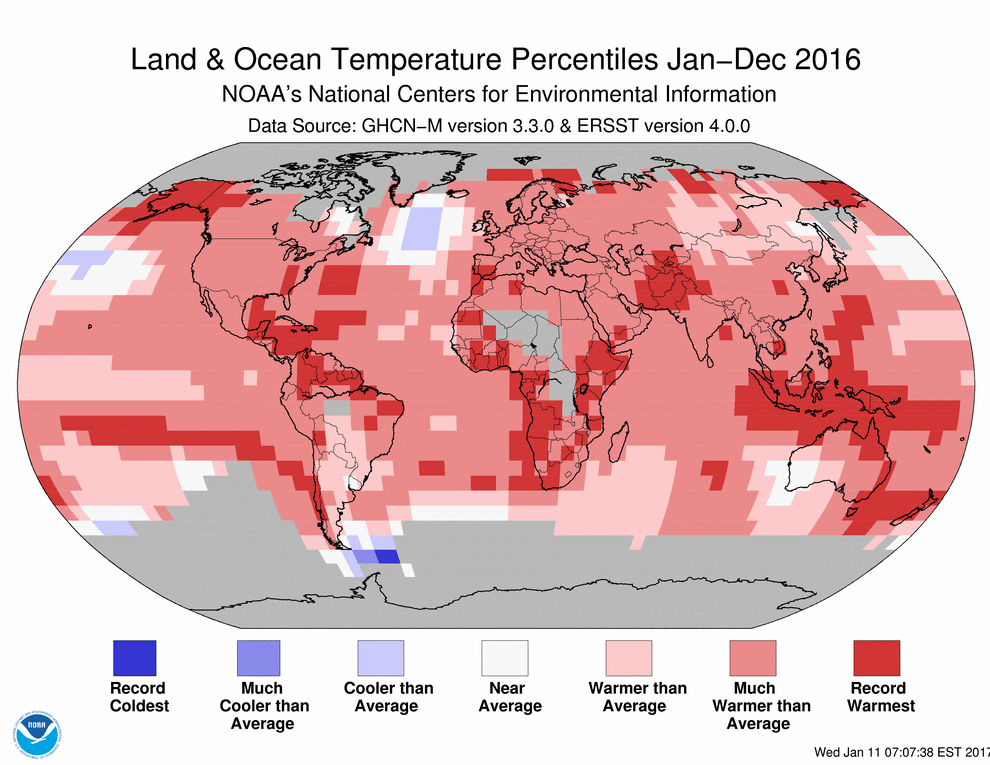 Percentiles de temperatura de enero-diciembre de 2016