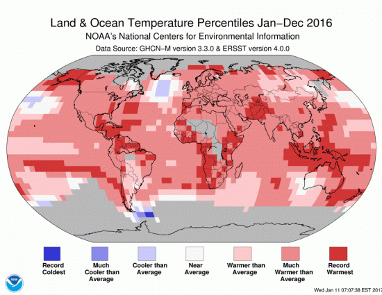 La OMM también confirma que 2016 es el año más caluroso jamás registrado