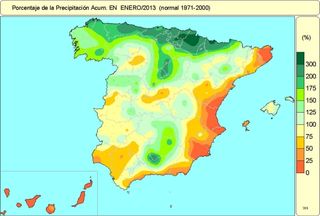 Enero 2013, bastante húmedo y relativamente cálido