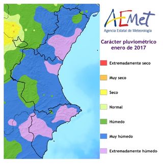Resumen climático del mes de enero de 2017 en la Comunidad Valenciana