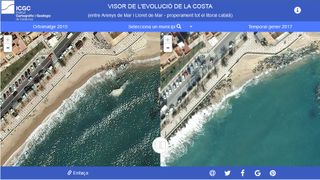 Cambios en la costa catalana después del temporal de enero de 2017