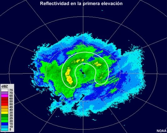 Banda Brillante vista por radar: NOAA-COMET