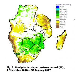 Después de El Niño, la lluvia se recupera en la mayor parte del sur de África