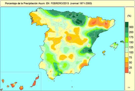 Precipitación febrero 2013 Precipitación febrero 2013