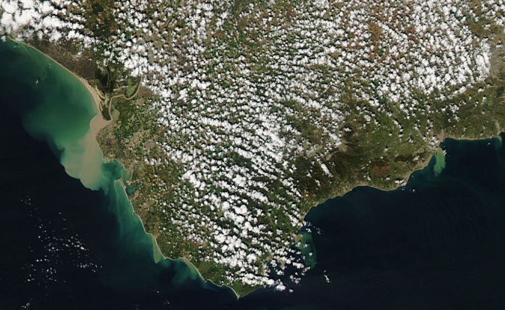 Imagen en verdadero color de la zona del Estrecho para el 20 de marzo de 2013.