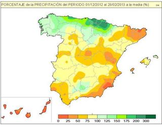 Un invierno normal en precipitaciones y temperaturas
