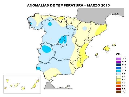 Temperaturas marzo 2013 Temperaturas marzo 2013