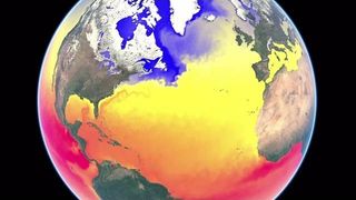 Un año de temperatura de la superficie del mar - 2016