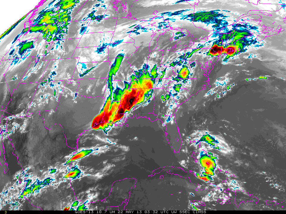 Interrupción del GOES-13 Este (visión atlántica)