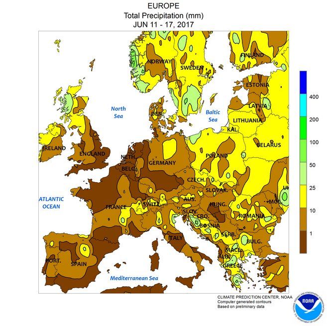 11-17 de junio precipitación total, en mm. 11-17 de junio precipitación total, en mm.