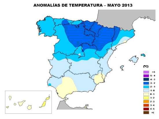 Anomalías de temperaturas mayo 2013 Anomalías de temperaturas mayo 2013