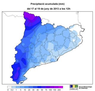 Balance del episodio de lluvia del Pirineo y de las tormentas de las comarcas de poniente (17-18 junio 2013)