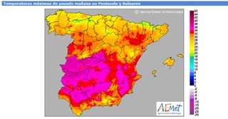 Nota informativa: Altas temperaturas en la Península