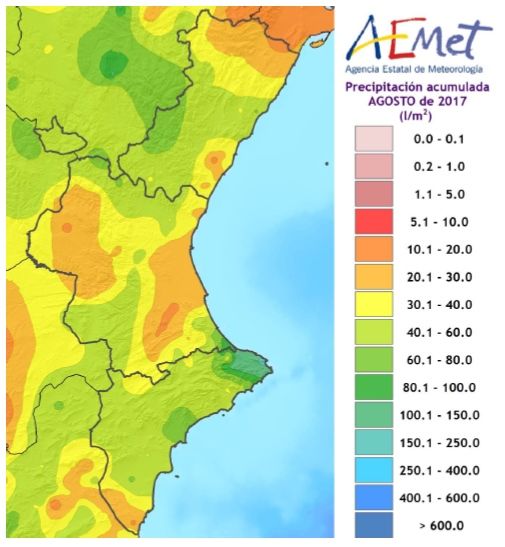 Resumen Climático De Agosto 2017 En La Comunidad Valenciana: Muy Húmedo ...