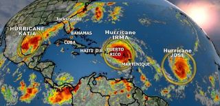 ¿Cuál fue el mayor número de huracanes en el Atlántico al mismo tiempo?