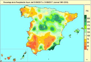 El verano de 2017, muy cálido y húmedo según AEMET