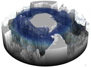 Aguas profundas ascienden en espiral rodeando la Antártida