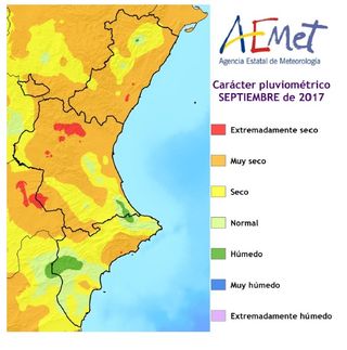Resumen climático del mes de septiembre 2017 en la Comunidad Valenciana