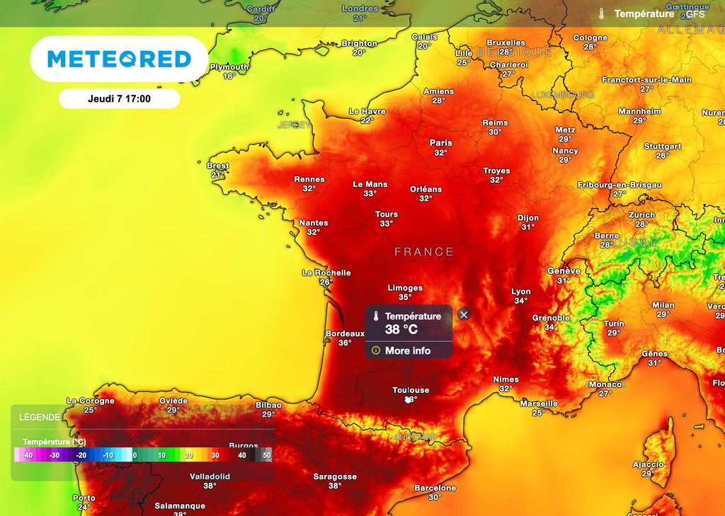 38 degrés attendus à Toulouse jeudi après-midi.
