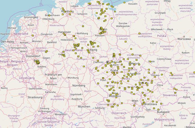 Multitud de informes de tiempo severo se han recogido en la Base de Datos Europea de tiempo severo (https://www.eswd.eu/), como se muestra en la imagen en puntos amarillos, tomada el 30 de octubre a primeras horas de la mañana. Multitud de informes de tiempo severo se han recogido en la Base de Datos Europea de tiempo severo (https://www.eswd.eu/), como se muestra en la imagen en puntos amarillos, tomada el 30 de octubre a primeras horas de la mañana.