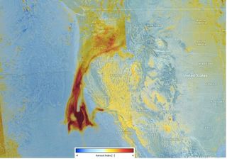 Seguimiento de aerosoles de los incendios de California