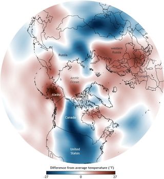 El vórtice polar trae frío allí y allá, pero no a todas partes