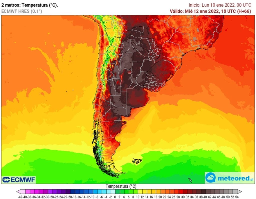 Temperaturas previstas; modelo ECMWF Temperaturas previstas; modelo ECMWF