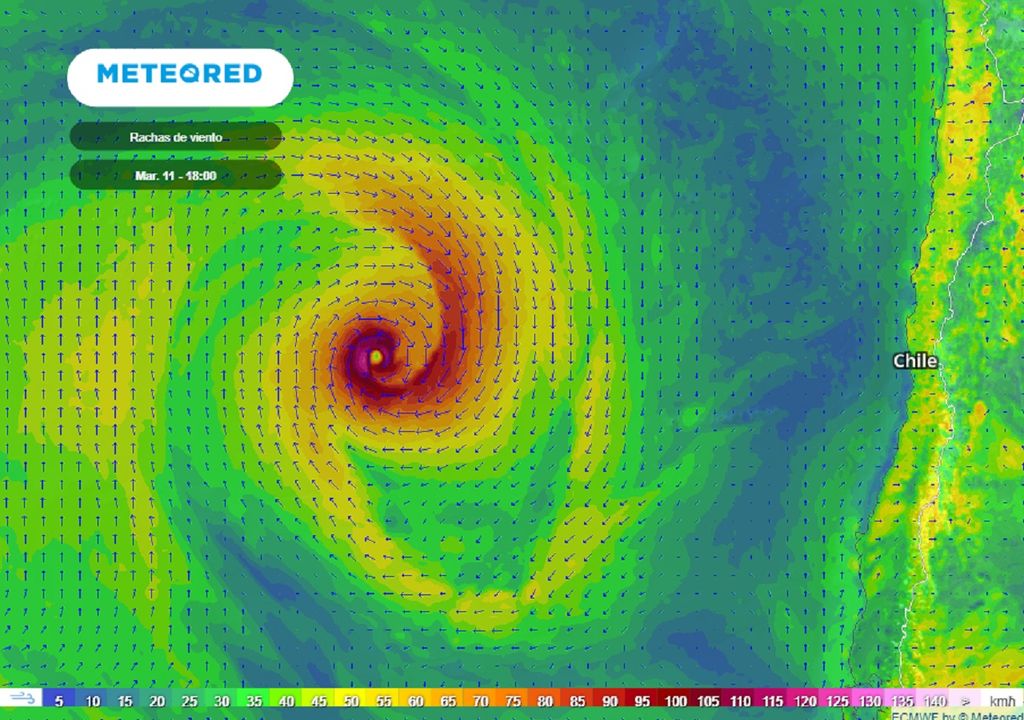 Rachas de viento; Modelo ECMWF Rachas de viento; Modelo ECMWF