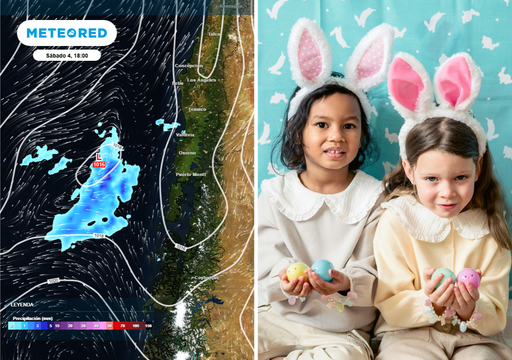 "4 regiones con posibles chubascos en Pascua": baja segregada se acerca a Chile centro-sur para terminar la Semana Santa