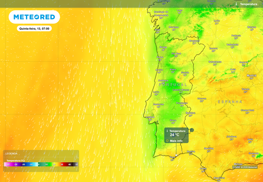 Temperatura mínima em quase todo o território algarvio deverá encaixar na definição de noite tropical durante praticamente toda a próxima semana.