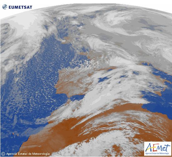 Foto 1: Imagen de satélite a las 16 hl, infrarroja. Fuente: AEMET-EUMETSAT Foto 1: Imagen de satélite a las 16 hl, infrarroja. Fuente: AEMET-EUMETSAT