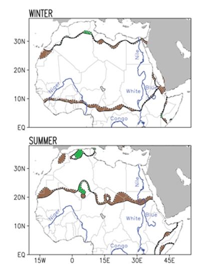 Foto 2: Este par de imágenes muestra el cambio en los límites del desierto del Sahara Foto 2: Este par de imágenes muestra el cambio en los límites del desierto del Sahara