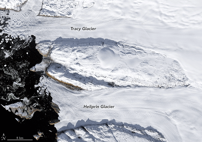 Disminución de dos glaciares en el noroeste de Groenlandia
