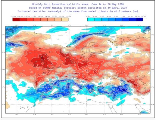 Mapas de precipitación para el 14 de mayo – 20 de mayo de 2018 Mapas de precipitación para el 14 de mayo – 20 de mayo de 2018
