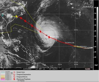 La rara trayectoria del peligroso y gran huracán Florence