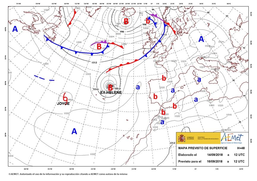AEMET: no dibuja frentes
